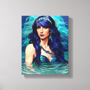 Lienzo Pisces Mermaid Queen Original Fantasy art 