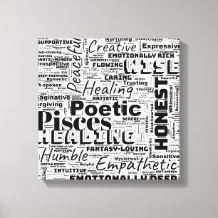 Lienzo Pisces Zodiac Word Cloud Inspiration