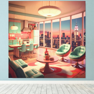 Lienzo Piso de Penthouse Futurista Atómico