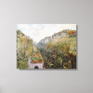 Lienzo Pissarro - Boulevard Montmartre, Martes de Carnava