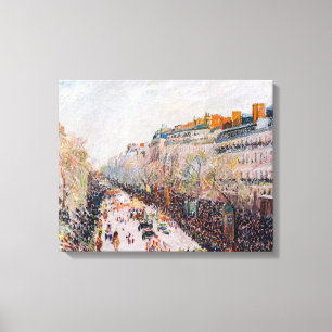 Lienzo Pissarro - Montmartre, Mardi Gras en el Boulevard