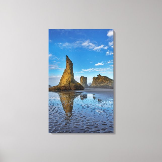 Lienzo Pistas de mar en la playa de Bandon, Oregón 3 (Anverso)