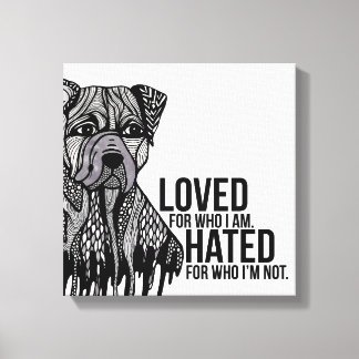 Lienzo Pitbull con texto