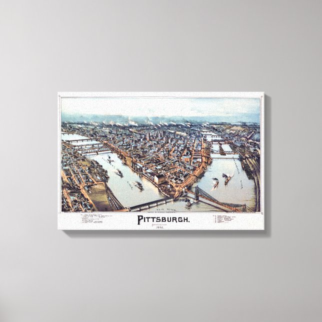 Lienzo Pittsburgh Pennsylvania 1902 (Anverso)