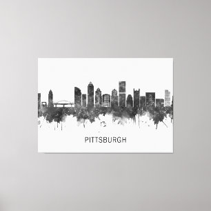 Lienzo Pittsburgh Pennsylvania Skyline BW