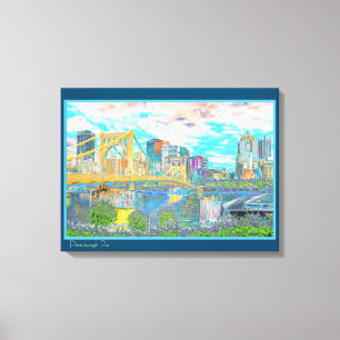 Lienzo Pittsburgh Retro Art Photo Wall Canvas