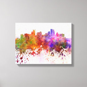 Lienzo Pittsburgh skyline in watercolor background