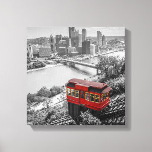 Lienzo Pittsburgh Steel City Skyline Incline Photography