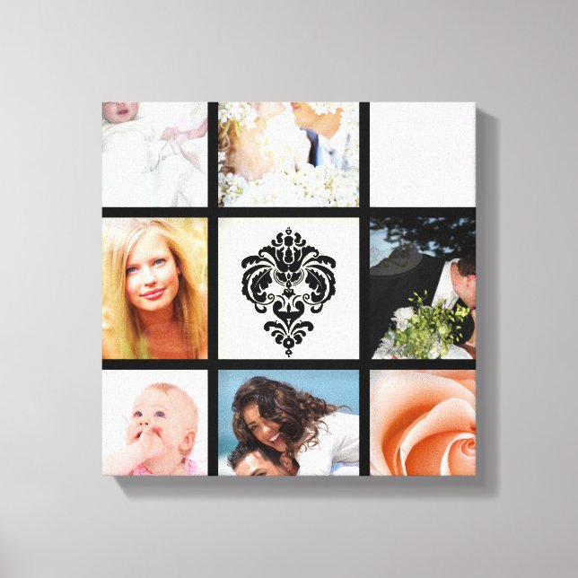 Lienzo PixDezines 9-Photo On Canvas, plantilla de marco n (Anverso)