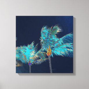 Lienzo PixDezines Breeze/Palm Trees Medianoche