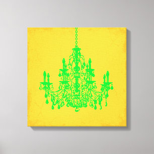 Lienzo PixDezines candelabro de cristal verde DIY Bckgrnd