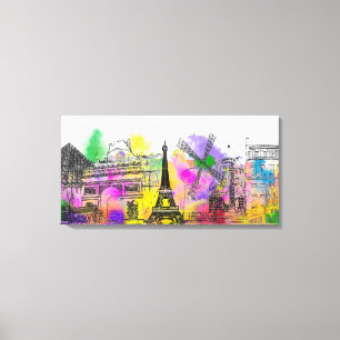 Lienzo PixDezines carrera de color de París, torre Eiffel