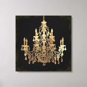 Lienzo PixDezines DIY Grunge Fondo/Candelabro de Oro Fals