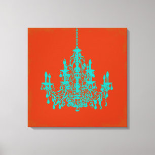 Lienzo PixDezines fondo de bricolaje / candelabro teal