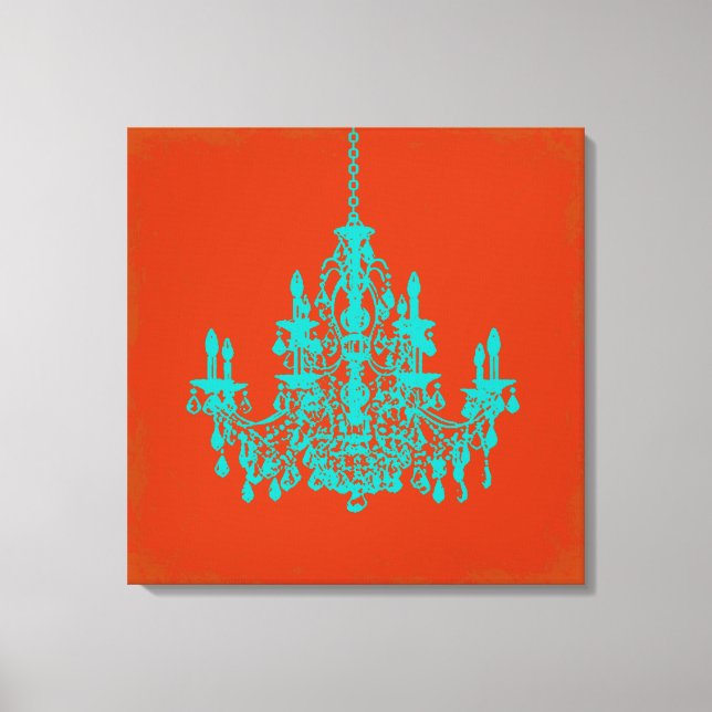 Lienzo PixDezines fondo de bricolaje / candelabro teal (Anverso)