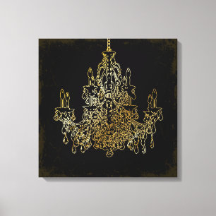 Lienzo PixDezines Grunge DIY Bckgrnd/Crystal Chandelier