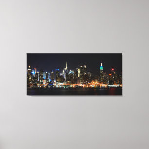 Lienzo PixDezines NYC Skyline/Manhattan/Night Lights