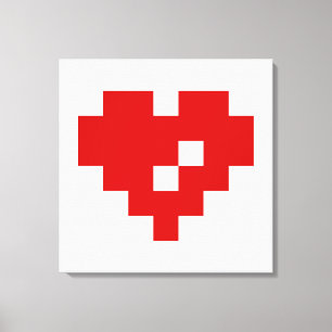 Lienzo Pixel Heart 8 Bit Love