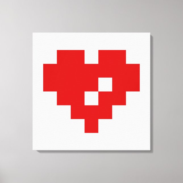 Lienzo Pixel Heart 8 Bit Love (Anverso)