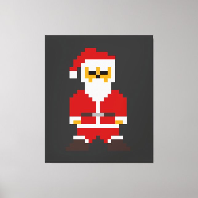 Lienzo Pixel Pose Santa Claus (Anverso)