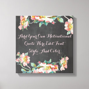 Lienzo Pizarra floral personalizada