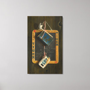 Lienzo pizarra, tubería, tabaco y caja de correspondencia