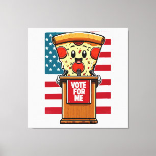 Lienzo pizza patriótica voten por mí