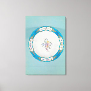 Lienzo Placa adornada con un estampado de flores, Sevres