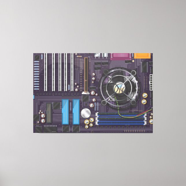 Lienzo Placa base de computadora (Anverso)