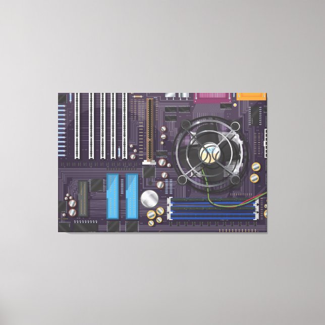 Lienzo Placa base de computadora (Anverso)