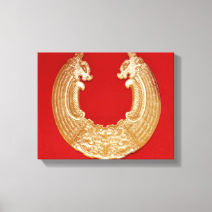 Lienzo Placa con dos dragones y una máscara del TAO-lazo