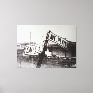 Lienzo Placa de calle blanco y negro