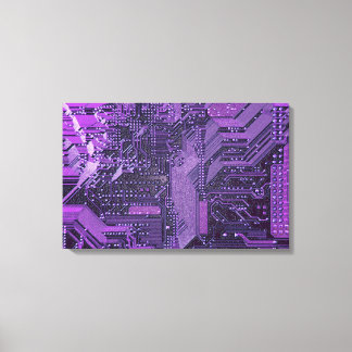 Lienzo Placa de circuito cibernético púrpura Electrónica 