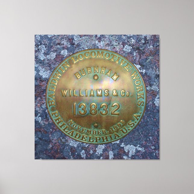 Lienzo Placa de construcción de locomotoras de vapor (Anverso)