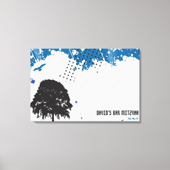 Lienzo Placa de memoria de Rótulo de árbol ondulado (Anverso)