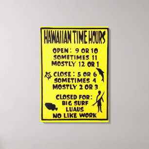 Lienzo placa de tiempo de hawaiana