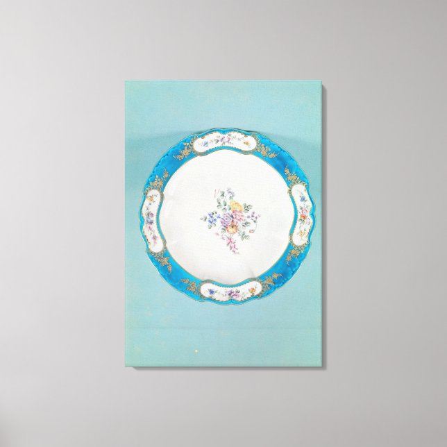 Lienzo Placa decorada con motivos florales, Sevres (Anverso)