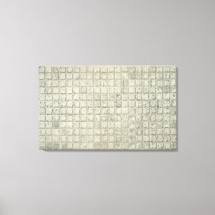 Lienzo Placa grande con la escritura ideográfica del Tem