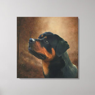 Lienzo Placa Rottweiler