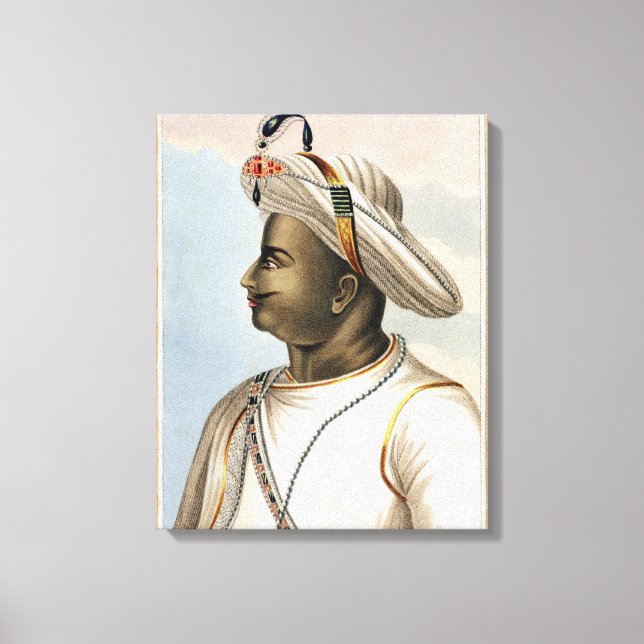 Lienzo Placa Tippoo Sultan (1749-99) de "Picturesque Sc. (Anverso)