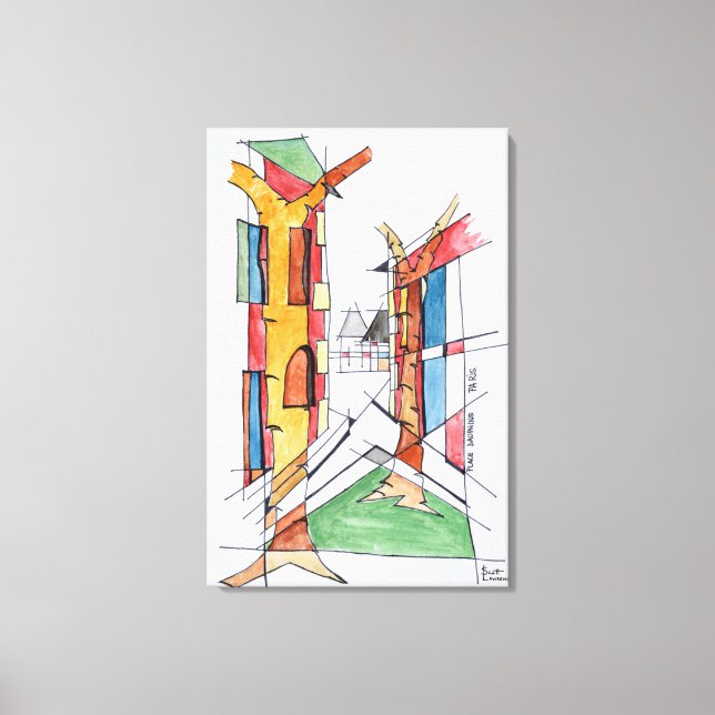Lienzo Place Dauphine | Ile de la Cite, París (Anverso)