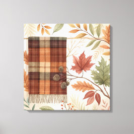 Lienzo Plaid Botanical Fall Wall Art - Hojas de Otoño