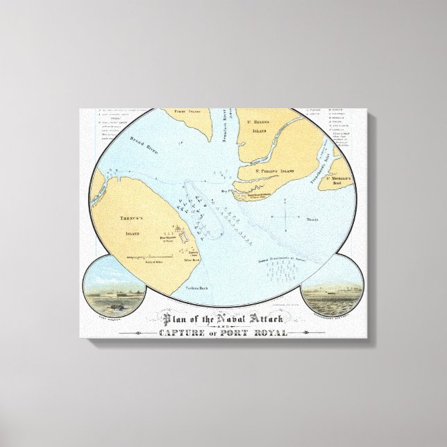 Lienzo Plan de ataque naval y captura de Port Royal (Anverso)