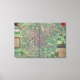 Lienzo Plan de ciudad de Bruselas, de la 'tierra de