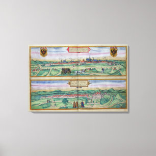 Lienzo Plan de ciudad de Viena y de Buda, de 'Civitates