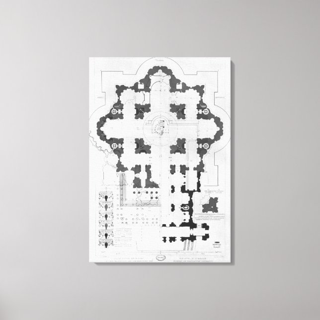 Lienzo Plan de la Basílica de San Pedro (Anverso)