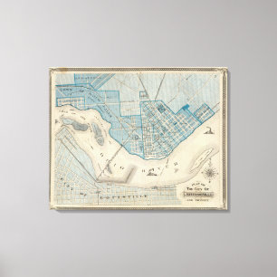 Lienzo Plan de la ciudad de Jeffersonville y sus alrededo