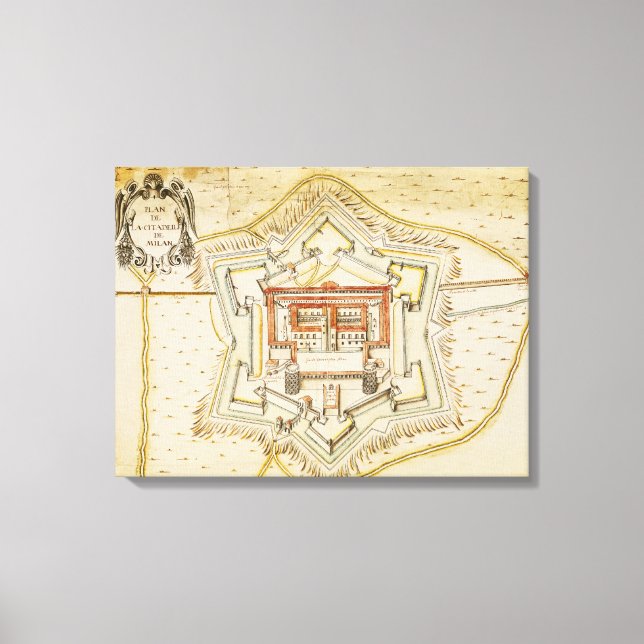 Lienzo Plan de la ciudadela de Milan (Anverso)