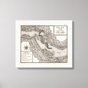 Lienzo Plan de los rápidos o cataratas del Ohio