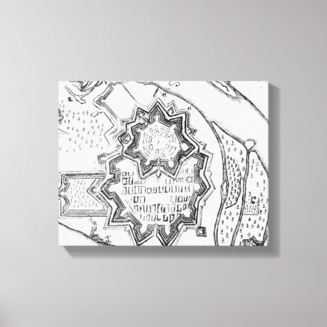 Lienzo Plan de Mannheim, Alemania 1690 (Anverso)